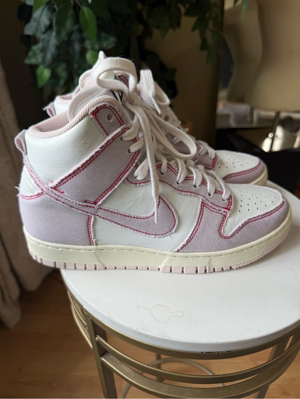 Nike Dunk High 1985 Barely Rose Pink Denim Men’s 6.5 Women’s 8 DQ8799-100